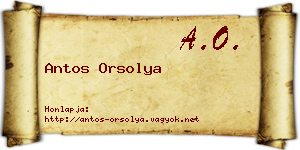 Antos Orsolya névjegykártya